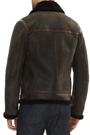 Men's Shearling Sheepskin Bomber Leather Jacket
