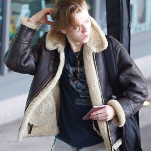 Actor Thomas Brodie-Sangster Leather Jacket
