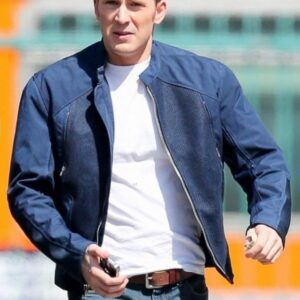 Captain America Winter Soldier Chris Evans Blue Jacket