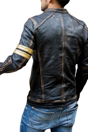 Classic Cafe Racer Motorcycle Leather Jacket for Mens