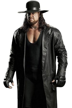 Wrestler The Undertaker Black Leather Coat