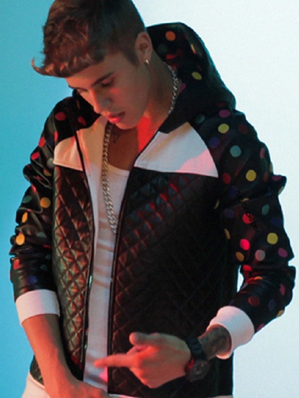Singer Justin Bieber Lolly ft Quilted Hoodie Jacket