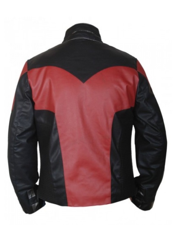 Red and Black Paul Rudd AntMan Leather Jacket