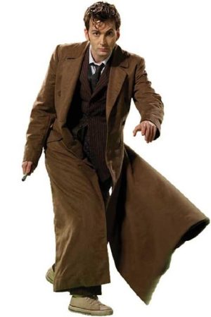 David Tennant Wearing A Brown Coat in Doctor Who Series