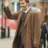 David Tennant Wearing A Brown Wool Coat in 10th Doctor Who Series