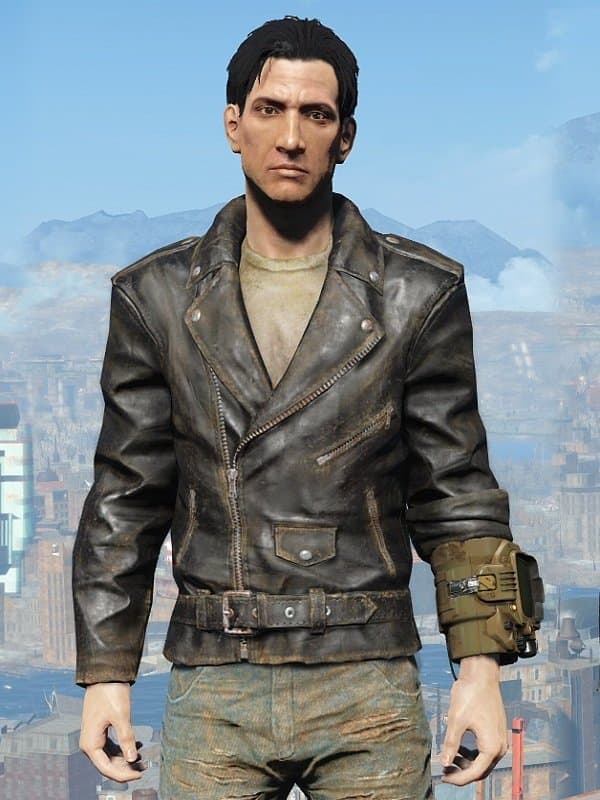 Video game Character wearing a brando type Leather Jacket