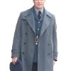 Brad Pitt Wearing A Gray Wool Coat in Allied Actio Film