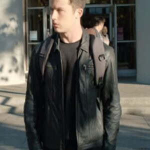 Dylan Minnette Wearing A Leather Jacket In 13 Reasons Why