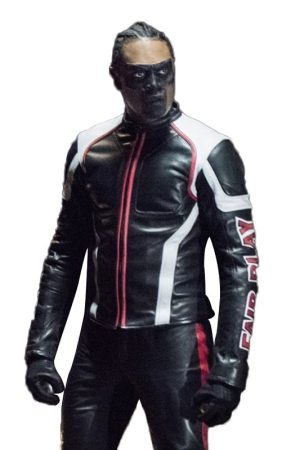 Actor Echo Kellum Wearing a biker style jacket in the series Arrow Curtis Holt