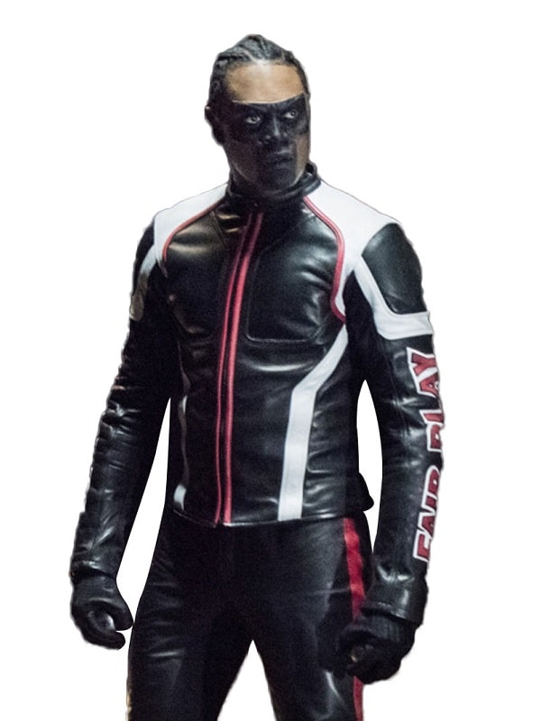 Actor Echo Kellum Wearing a biker style jacket in the series Arrow Curtis Holt