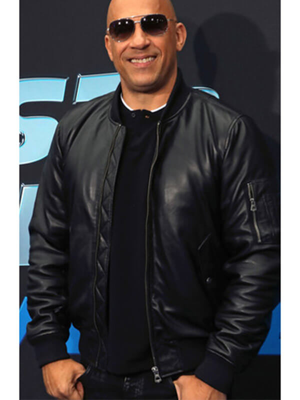 Vin Diesel Wearing A Black Jacket in Movie Event Fast & Furious Spy Racers