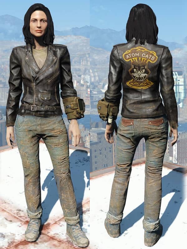 Video Game Fallout 4 Atom Cats game characters female wearing a leather jacket