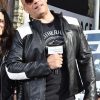 Vin Diesel Wearing A Stylish White + Black Leather Jacket in Movie Event F9 The Fast Saga