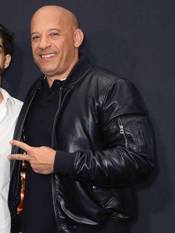 Vin Diesel Wearing A Black Jacket During A Film Event Fast & Furious Spy Racers