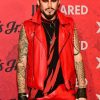 Singer Adam Lambert Wearing Red Leather In Halloween Party