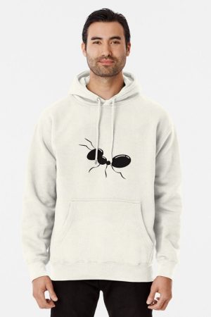 A Men Wearing Wearing Off-White Black Ant Man logo Casual Hoodie