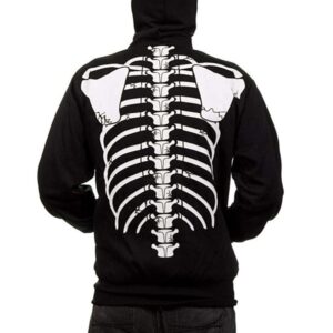 Men Wearing Skeleton Design Hoodie