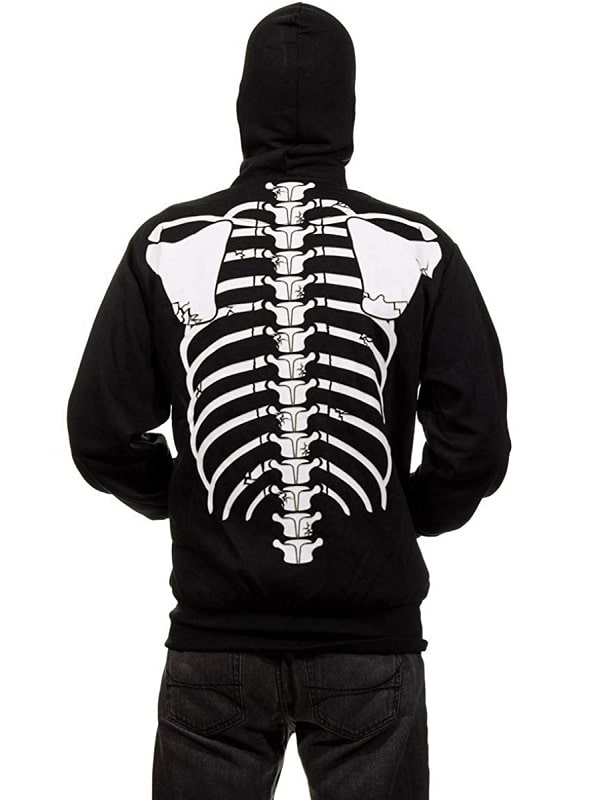 Men Wearing Skeleton Design Hoodie