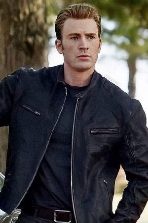 Chris Evans Wearing Black Leather Jacket In Captain America: The First Avenger