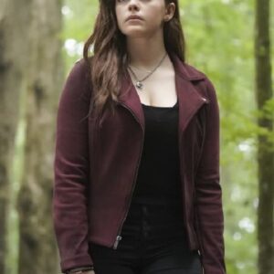 Danielle Rose Russell Wearing Maroon Jacket In Legacies This Year Will Be Different S2 E12