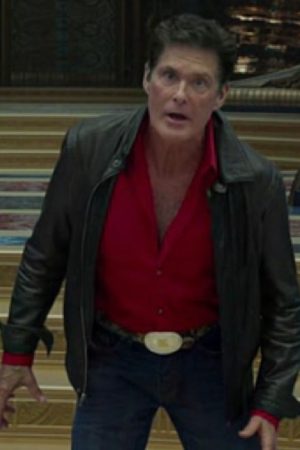 David Hasselhoff Wearing Leather Jacket in Guardians of the Galaxy Vol. 2 Film