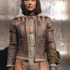 Video Game Fallout 4 Shearling Distressed Leather Bomber Jacket