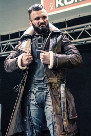 Fallout 4 Elder Maxson Fur Collar Long Leather Battle Coat