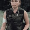 Actress Florence Pugh Wearing Tactical Vest In Film Black Widow as Yelena Belova