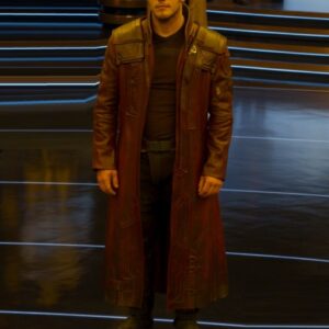 Chris Pratt Wearing Leather Coat In Guardians of the Galaxy Vol. 2 Film
