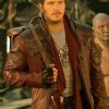 Chris Pratt Wearing Leather Coat In Guardians of the Galaxy Vol. 2 Movie as Peter Quill Star-Lord