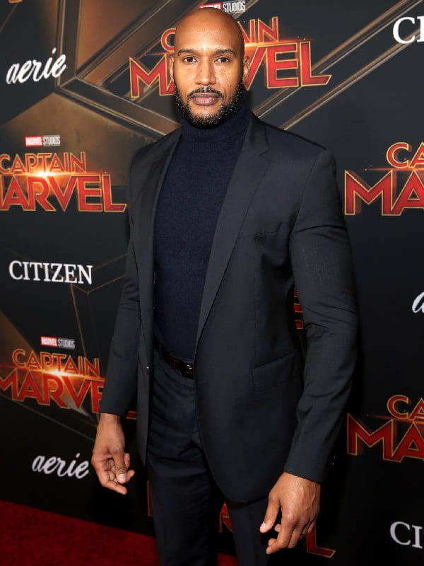 Henry Simmons Wearing Black Suit at an event for Captain Marvel Movie