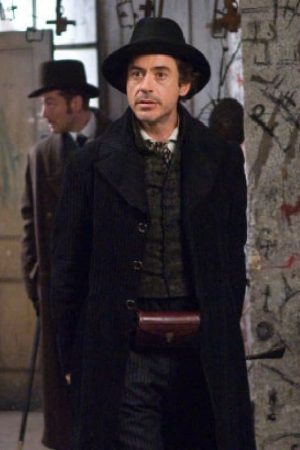 Robert Downey Jr Wearing Black Wool Coat In Sherlock Holmes