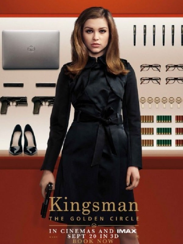 Sophie Cookson Wearing Black Coat In Kingsman The Golden Circle as Roxy