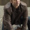 Wil Traval Wearing Brown Leather Jacket In Jessica Jones Series