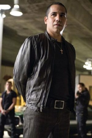 John Ortiz Wearing Black Leather Jacket In Fast & Furious as Campos
