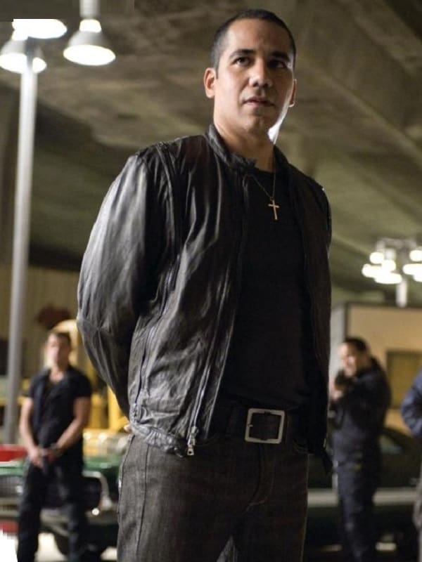 John Ortiz Wearing Black Leather Jacket In Fast & Furious as Campos