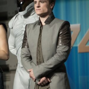 Film The Hunger Games Event Josh Hutcherson Wearing Gray Coat