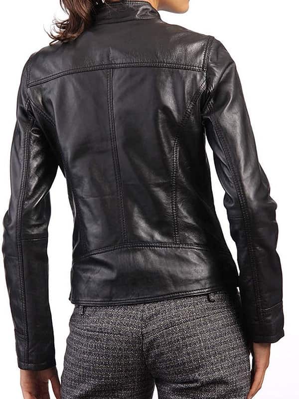 Women Wearing Caferacer Leather Jacket