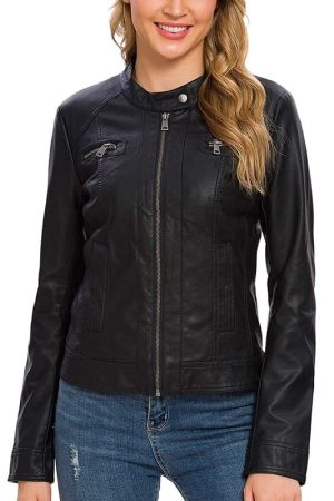 Women Wearing Caferacer Leather Jacket