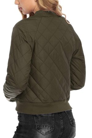 Women Quilted Bomber Jacket