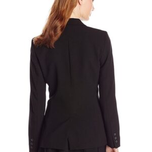 Women Wearing Single Button Black Suit