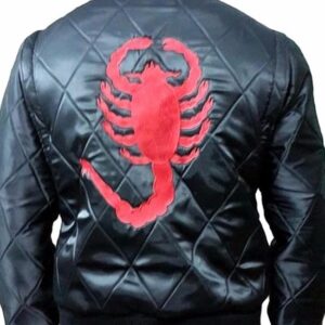 Drive Black Satin Jacket with red Scorpion logo