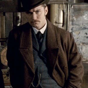 Jude Law Wearing Bown Wool Coat In Sherlock Holmes as Dr. John Watson
