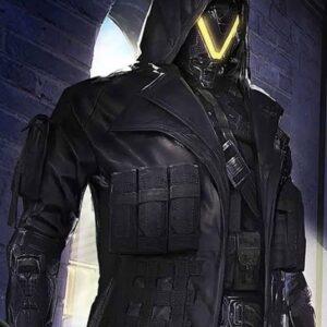 PlayerUnknown's Battlegrounds Season 11 Elite Agent Black Leather Hoodie Coat