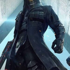 PUBG Season 11 Elite Agent Black Leather Hoodie Coat