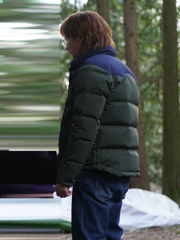 Actor Brian Geraghty Wearing Green Bomber Jacket In Big Sky Series