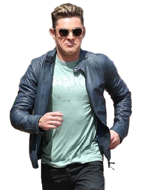 Zac Efron Wearing Blue Jacekt In Baywatch as Matt Brody