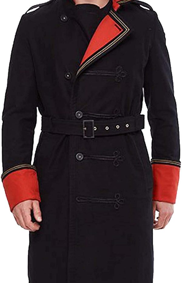 A Men Wearing Black Warhammer 40,000 The Commissar Trench Coat