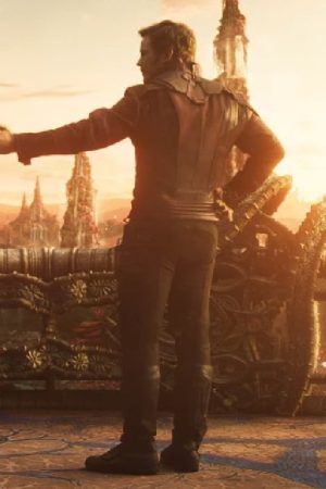 Actor Chris Pratt Wearing Maroon Jacket In Film Guardians of the Galaxy Vol. 2