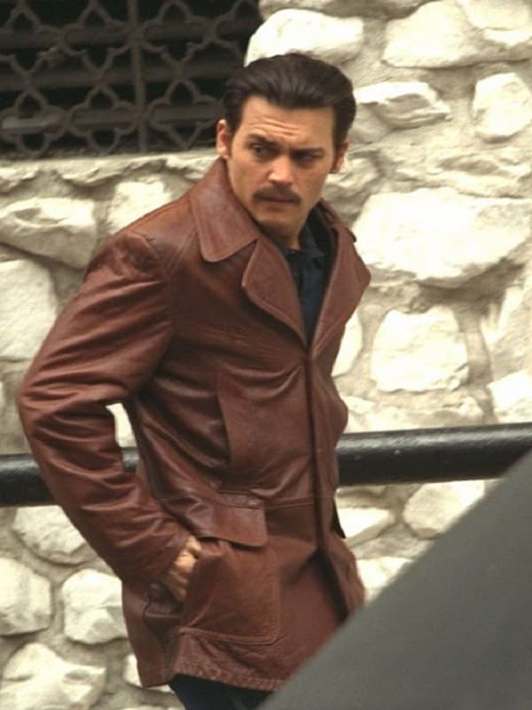 Johnny Depp Wearing Brown Leather In Donnie Brasco as Donnie